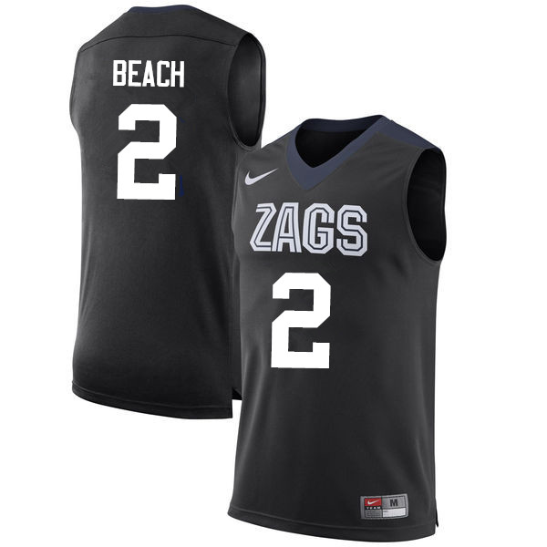 Men #2 Jack Beach Gonzaga Bulldogs College Basketball Jerseys-Black - Click Image to Close